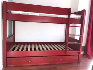 Litera con cama supletoria roja