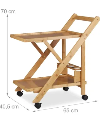 Carrito Camarera Relaxdays Plegable Ruedas