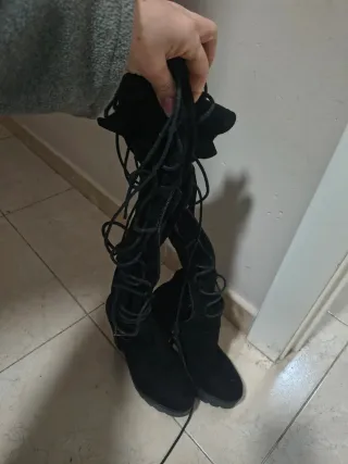Botas altas negras tacón grueso