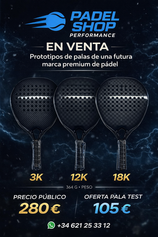 Palas Pádel Prototipo Único 3K, 12K, 18K