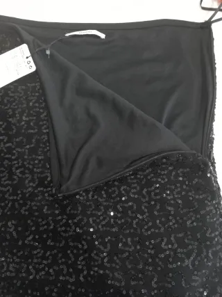 Minifalda Mango negra lentejuelas