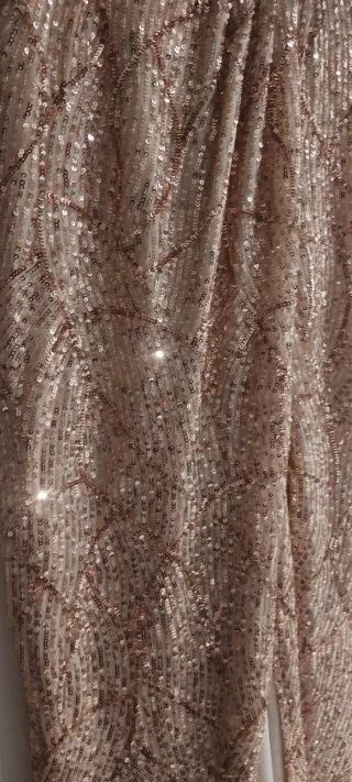 Vestido de fiesta lentejuelas oro rosa