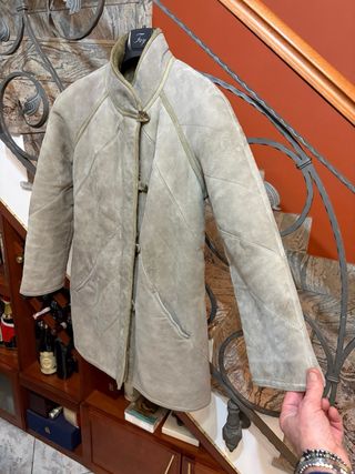 Cappotto Montone Shearling vera Pelle Scamosciata