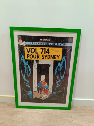Lámina Tintín Vol 714 pour Sidney Enmarcada