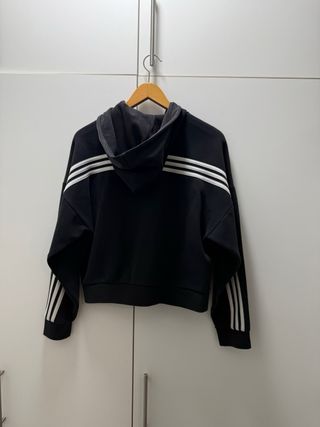 Felpa con cappuccio Adidas nera