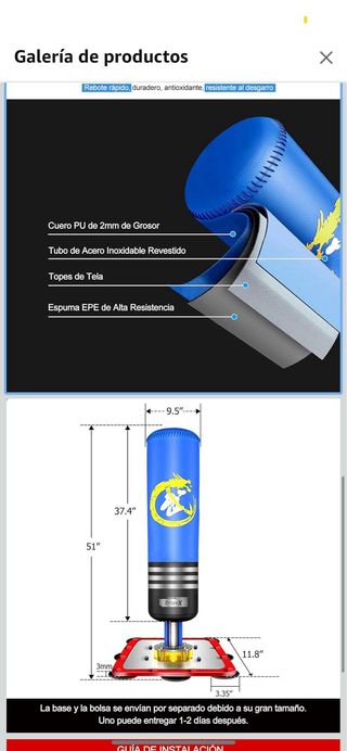 Saco de boxeo con base de ventosas