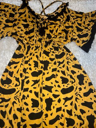 Vestido largo estampado animal print