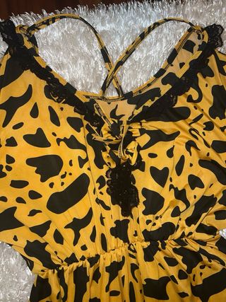 Vestido largo estampado animal print