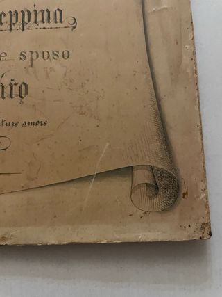 Ricordo Matrimonio 1891 Trieste