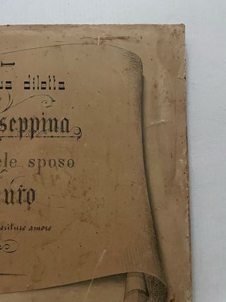 Ricordo Matrimonio 1891 Trieste