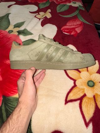 Adidas Superstar Beige/Verde Talla 42