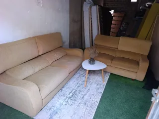 2 Sofás Beige Tela