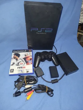 Playstation 2 PS2 Negra Completa + FIFA 09