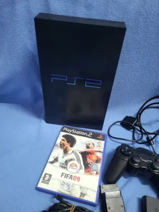 Playstation 2 PS2 Negra Completa + FIFA 09