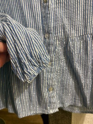 Camisa Zara Rayas Azul y Blanco