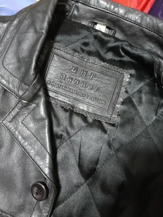 Cazadora Piel Negra Hombre