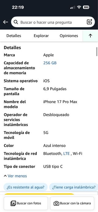 iPhone 17 Pro Max 256GB Azul Marino