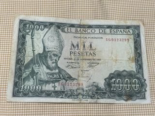 Billetes de 1000 pesetas 1965 y 2000 pesetas 1992