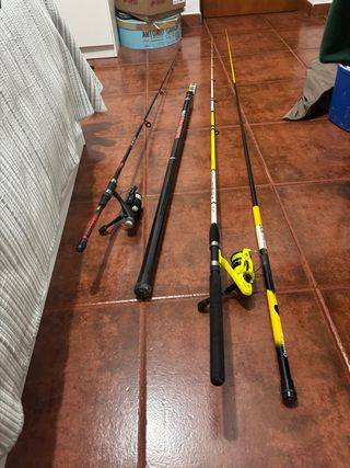 Lote 4 cañas de pescar