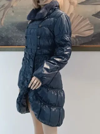 Scervino piumino con collo pelliccia lapin Tg L