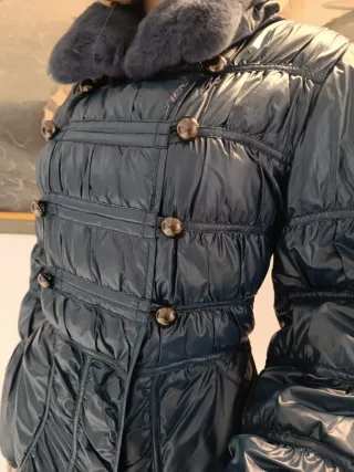 Scervino piumino con collo pelliccia lapin Tg L