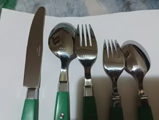 Juego Cubiertos 20 Piezas Acero Inoxidable Verde