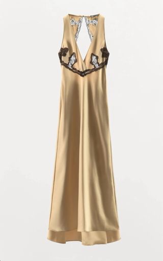 Vestido lencero con encaje