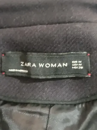 Zara cappotto lana stile militare blu