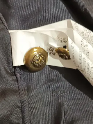 Zara cappotto lana stile militare blu