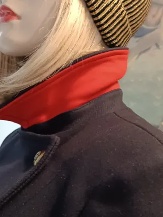 Zara cappotto lana stile militare blu