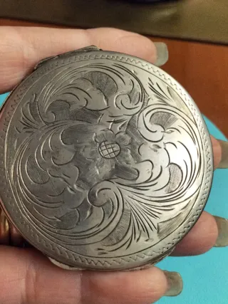 Portacipria antico argento 800 inciso