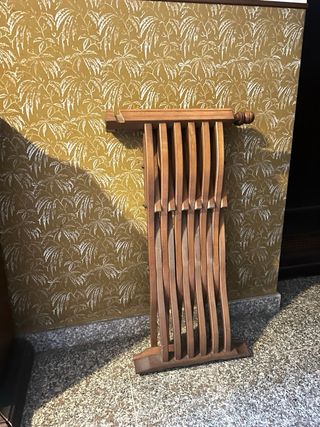 Coppia Sedie Savonarola Vintage Legno Velluto