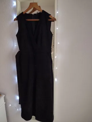 Mono Mango Negro con Cinturón