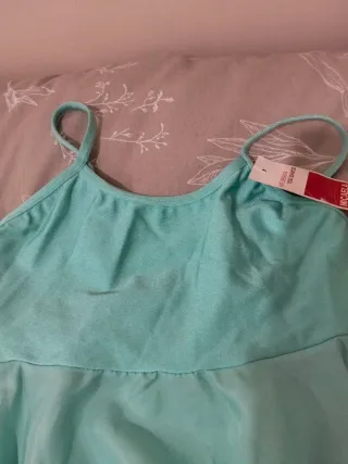 Traje de baile niña verde azulado talla 4