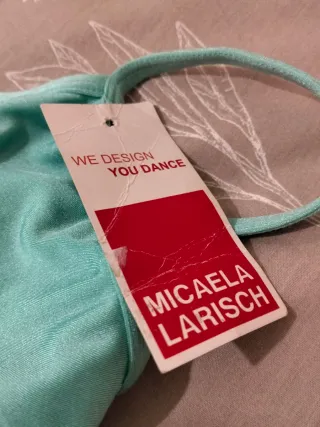 Traje de baile niña verde azulado talla 4