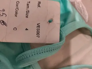 Traje de baile niña verde azulado talla 4