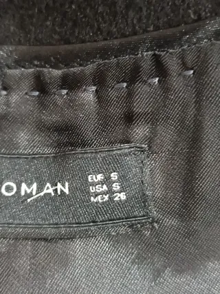 Zara Cappotto Lana Nero Taglia S