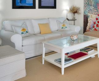 Sofá Cama Blanco Tela