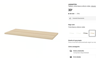 Tablero mesa Ikea 140x60