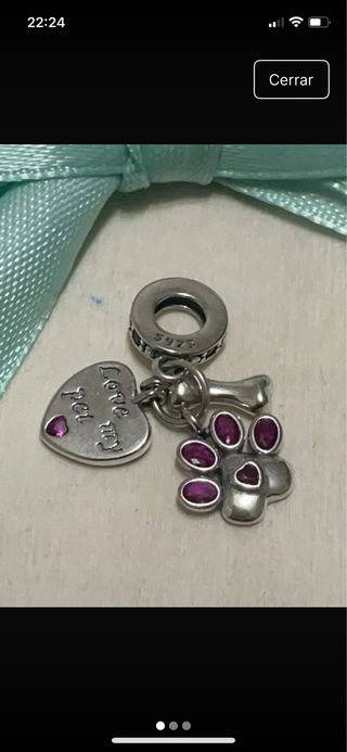 Colgante Corazón y Pata de Perro con Piedras