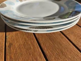 Vajilla 12 piezas mandalas azul y marrón