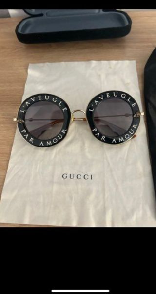 Gafas de Sol Gucci Redondas Doradas Negras