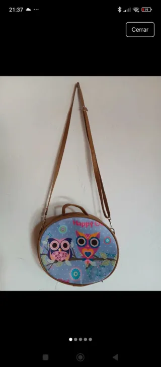 Bolso redondo búho niña
