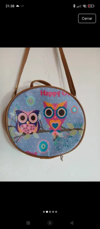 Bolso redondo búho niña