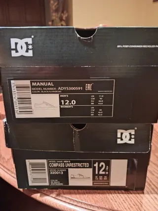 DC Shoes Talla 46 (2 pares)