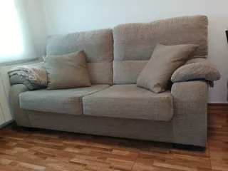 Sofá de 3 plazas en tela beige