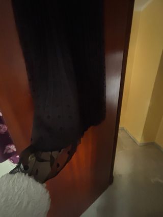 Falda larga negra Stradivarius lunares