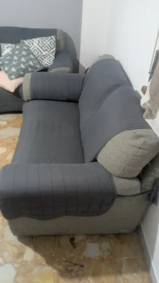 Divano 2 posti grigio tessuto