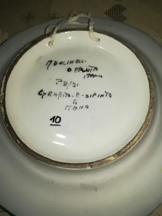 Piatto da collezione decorato a mano,,Mancinelli