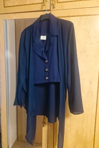 Conjunto cóctel pantalón azul